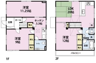 鶴舞4丁目戸建貸家の物件間取画像